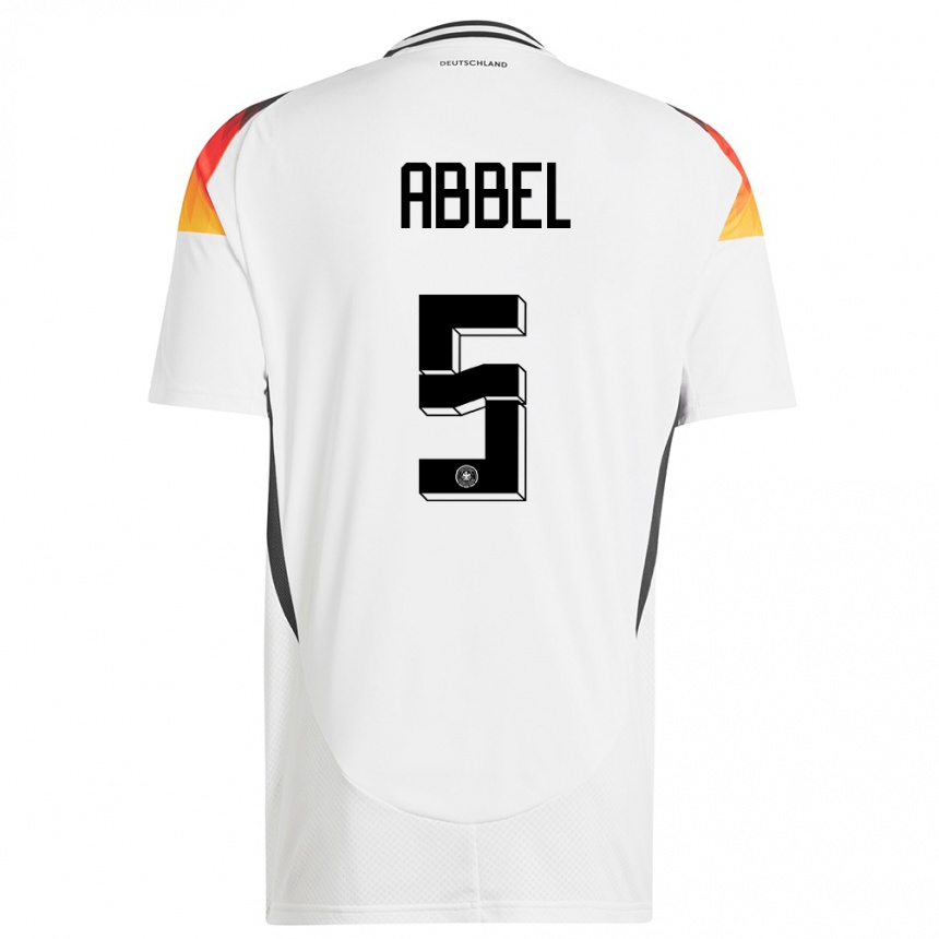 ילדים כדורגל גרמניה Erik Abbel #5 לבן ג'רזי ביתית 24-26