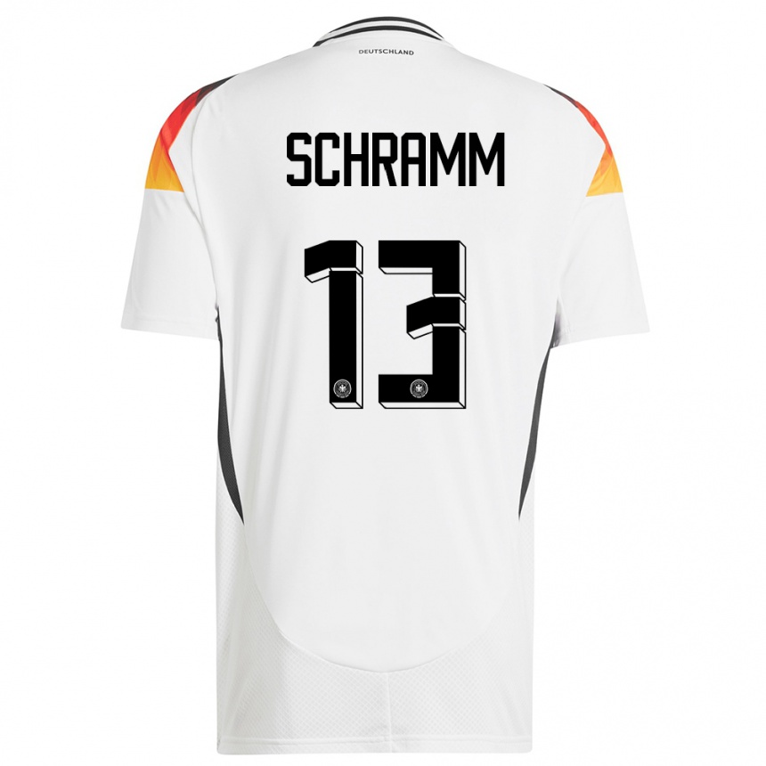 ילדים כדורגל גרמניה Collin Schramm #13 לבן ג'רזי ביתית 24-26