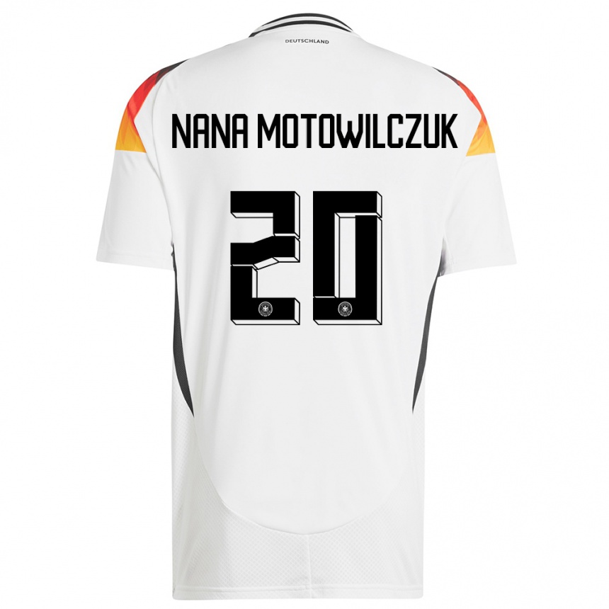 ילדים כדורגל גרמניה Kevin Nana Motowilczuk #20 לבן ג'רזי ביתית 24-26