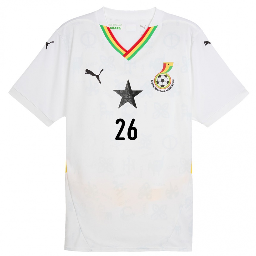ילדים כדורגל גאנה נת'ניאל אדג'יי #26 לָבָן ג'רזי ביתית 24-26 ילדים כדורגל גאנה נת'ניאל אדג'יי #26 לָבָן ג'רזי ביתית 24-26