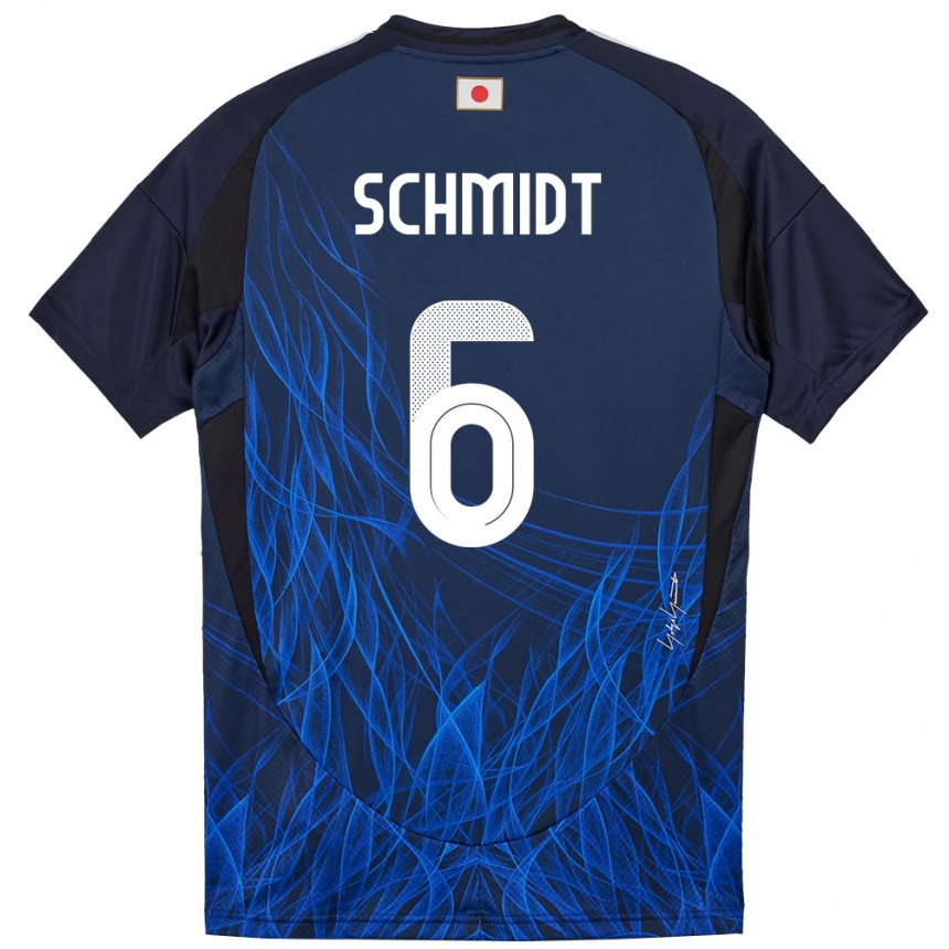 ילדים כדורגל יַפָּן Nick Schmidt #6 כחול כהה ג'רזי ביתית 24-26