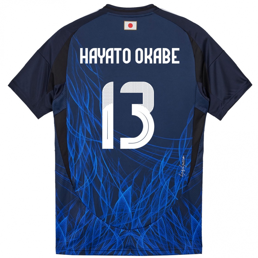 ילדים כדורגל יַפָּן Tariqkani Hayato Okabe #13 כחול כהה ג'רזי ביתית 24-26