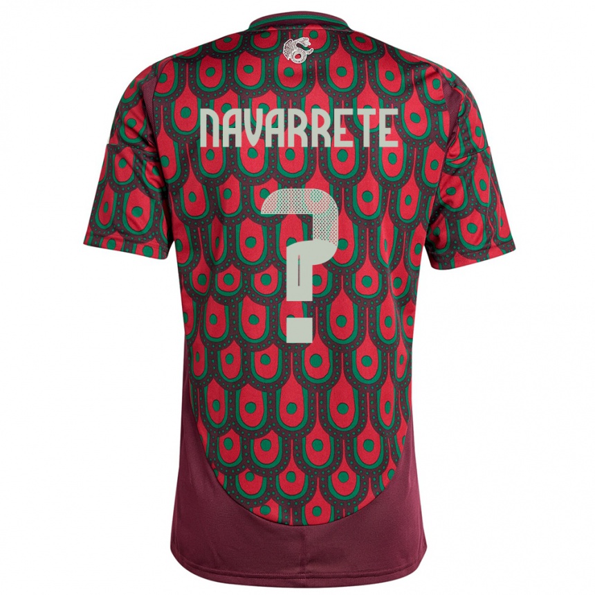 ילדים כדורגל מקסיקו Luis Navarrete #0 חוּם עֲרמוֹנִי ג'רזי ביתית 24-26