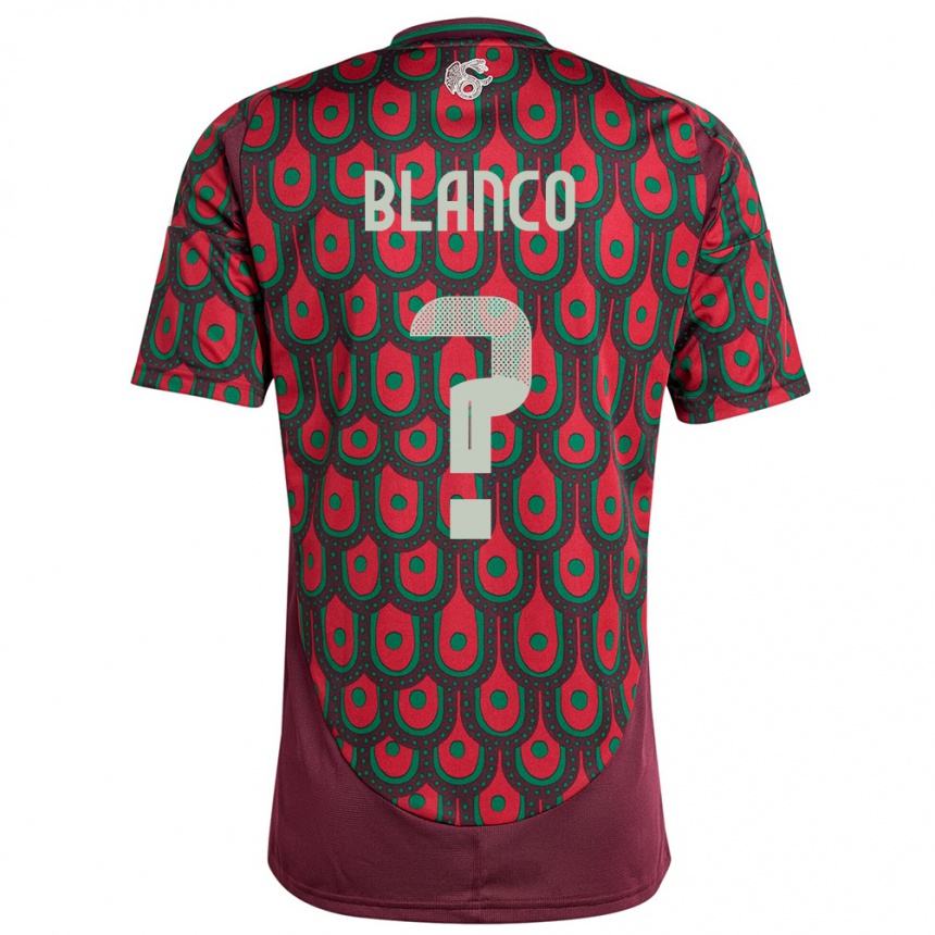 ילדים כדורגל מקסיקו Lionel Blanco #0 חוּם עֲרמוֹנִי ג'רזי ביתית 24-26