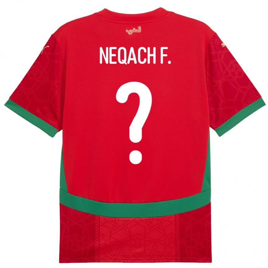 ילדים כדורגל מָרוֹקוֹ Aarón Neqach Fernández #0 אָדוֹם ג'רזי ביתית 24-26