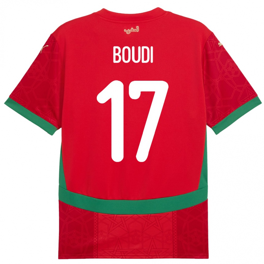 ילדים כדורגל מָרוֹקוֹ Said Boudi #17 אָדוֹם ג'רזי ביתית 24-26
