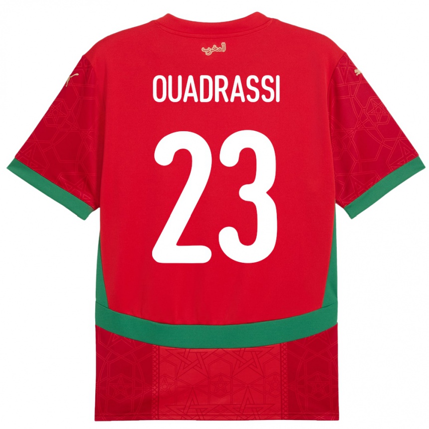ילדים כדורגל מָרוֹקוֹ Dalil Ouadrassi #23 אָדוֹם ג'רזי ביתית 24-26