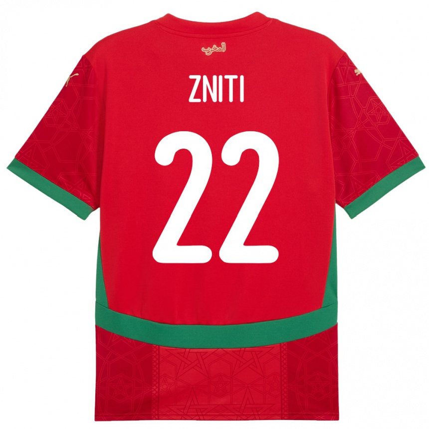 ילדים כדורגל מָרוֹקוֹ אנאס זניתי #22 אָדוֹם ג'רזי ביתית 24-26