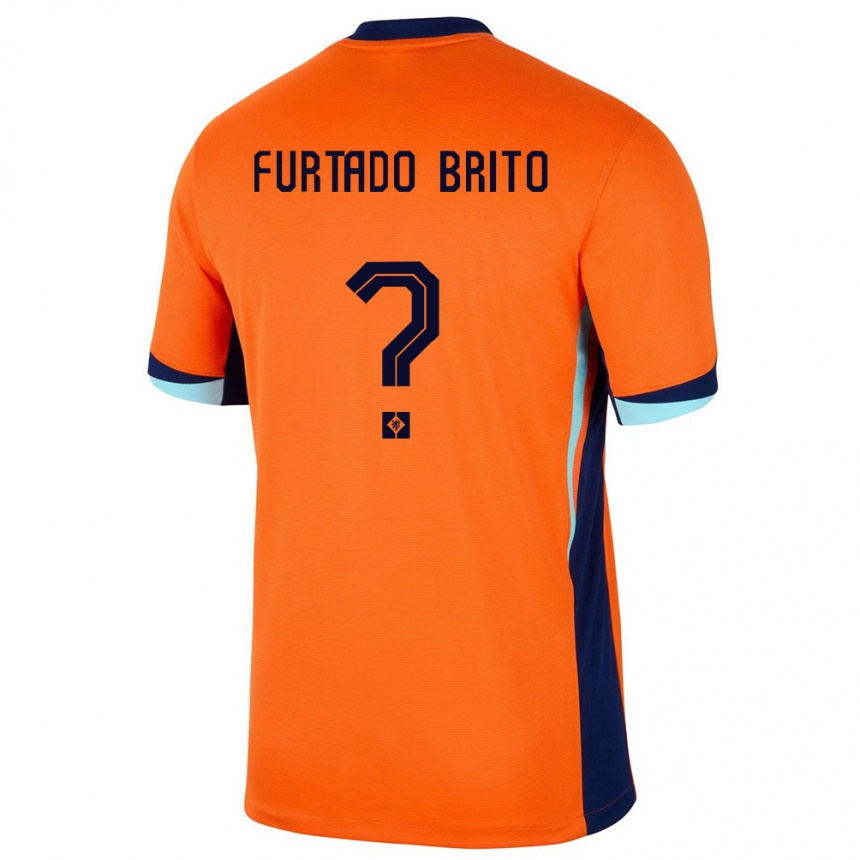 ילדים כדורגל הולנד Dinaylo Furtado Brito #0 תפוז ג'רזי ביתית 24-26