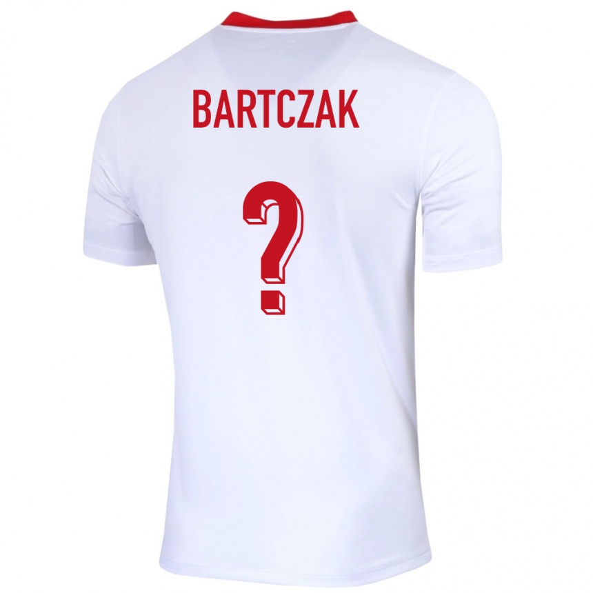 ילדים כדורגל פולין Piotr Bartczak #0 לבן ג'רזי ביתית 24-26