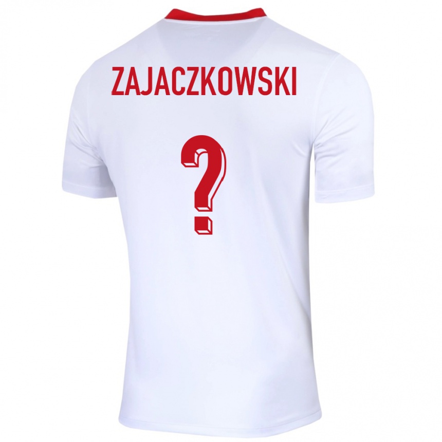 ילדים כדורגל פולין Lukasz Zajaczkowski #0 לבן ג'רזי ביתית 24-26