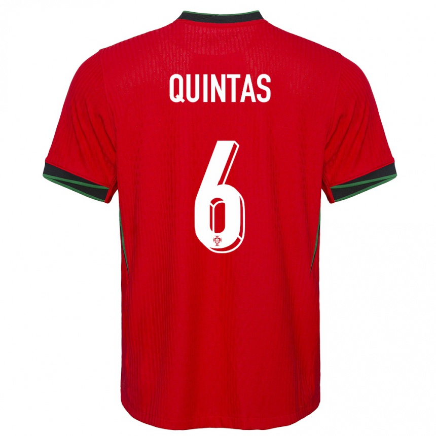 ילדים כדורגל פורטוגל Rafael Quintas #6 אָדוֹם ג'רזי ביתית 24-26