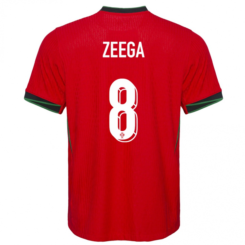 ילדים כדורגל פורטוגל Zeega #8 אָדוֹם ג'רזי ביתית 24-26