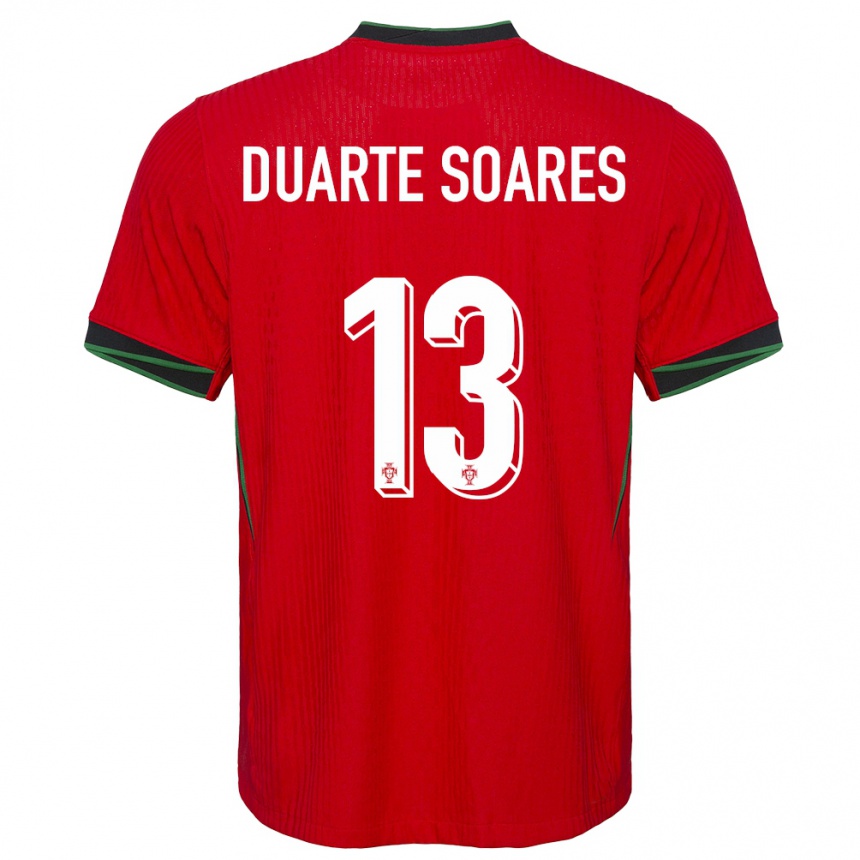 ילדים כדורגל פורטוגל Duarte Soares #13 אָדוֹם ג'רזי ביתית 24-26