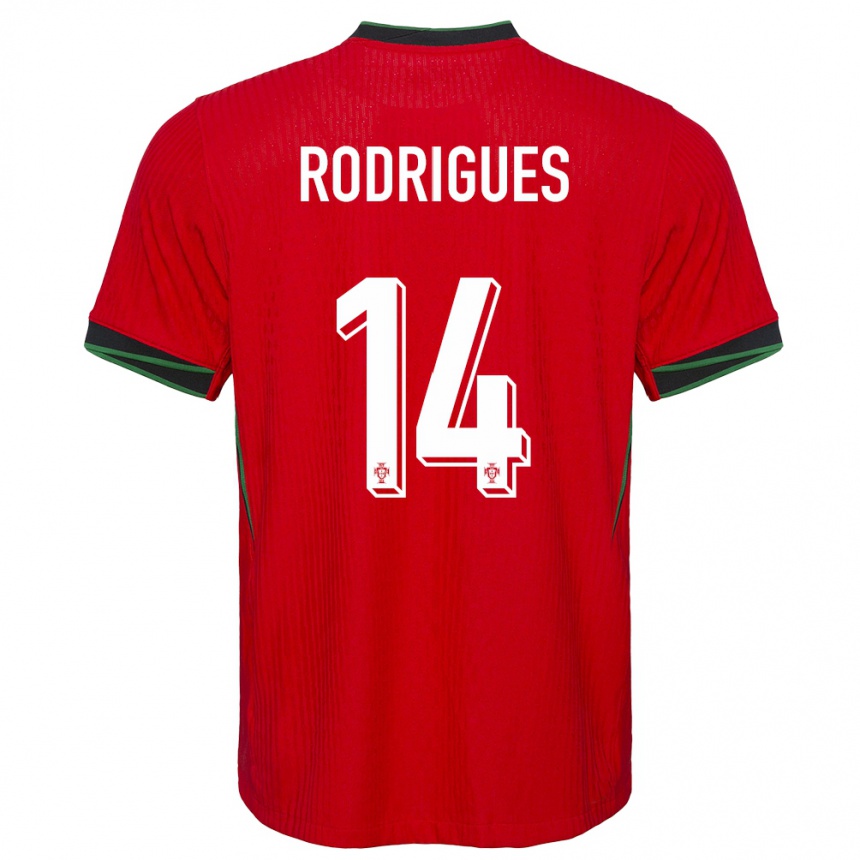 ילדים כדורגל פורטוגל Diego Rodrigues #14 אָדוֹם ג'רזי ביתית 24-26