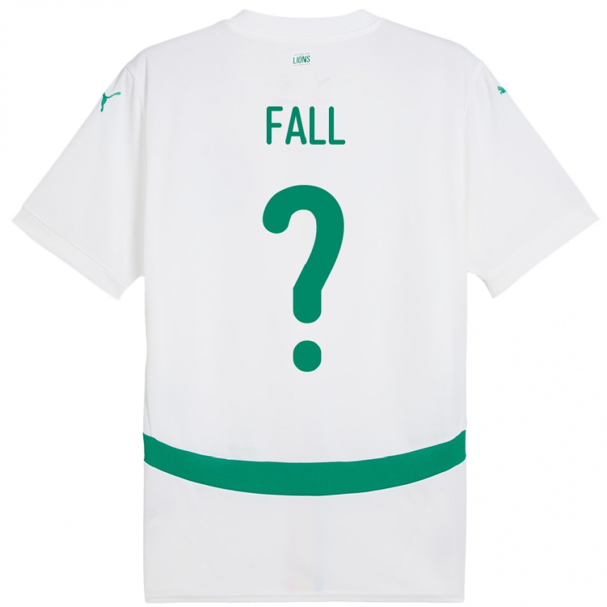 ילדים כדורגל סנגל Falilou Fall #0 לָבָן ג'רזי ביתית 24-26