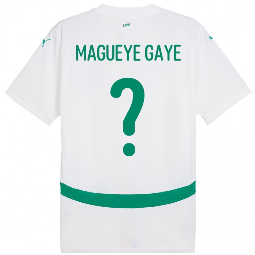 ילדים כדורגל סנגל Papa Magueye Gaye #0 לָבָן ג'רזי ביתית 24-26
