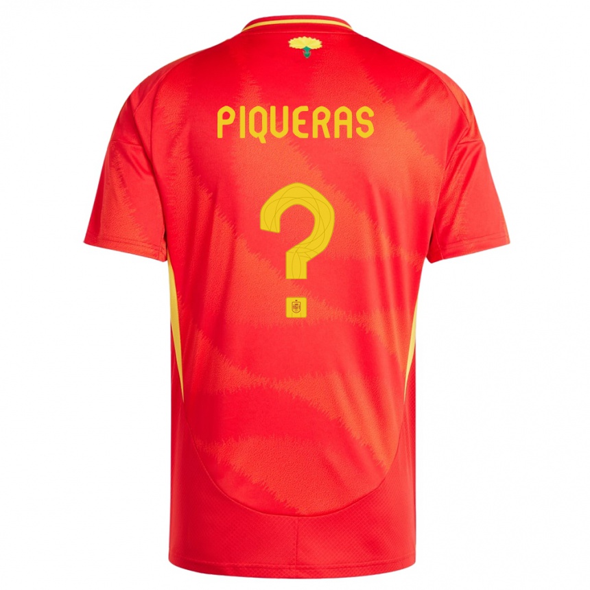 ילדים כדורגל ספרד Diego Piqueras #0 אָדוֹם ג'רזי ביתית 24-26