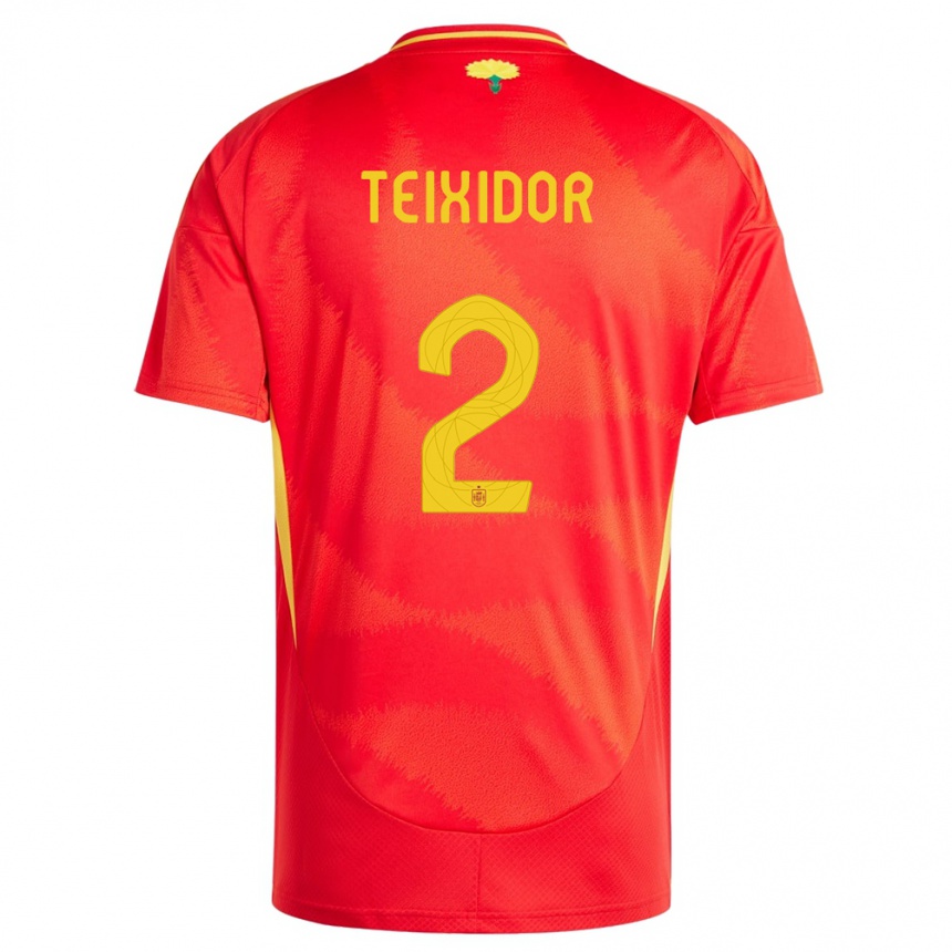 ילדים כדורגל ספרד Nil Teixidor #2 אָדוֹם ג'רזי ביתית 24-26