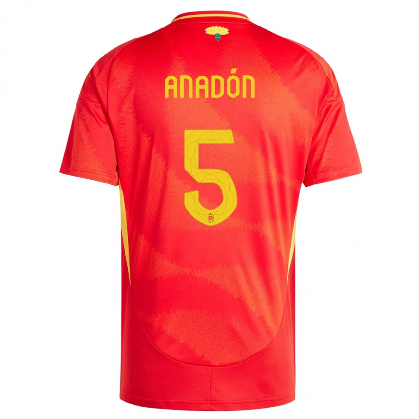 ילדים כדורגל ספרד Guillermo Anadón #5 אָדוֹם ג'רזי ביתית 24-26