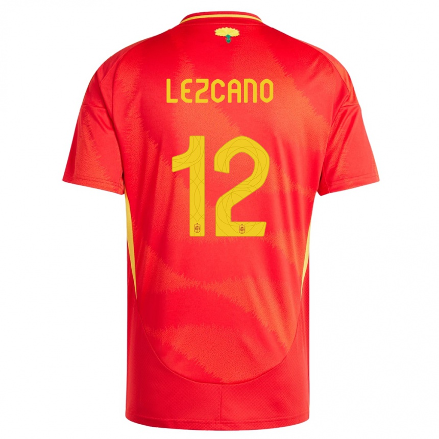 ילדים כדורגל ספרד Álvaro Lezcano #12 אָדוֹם ג'רזי ביתית 24-26