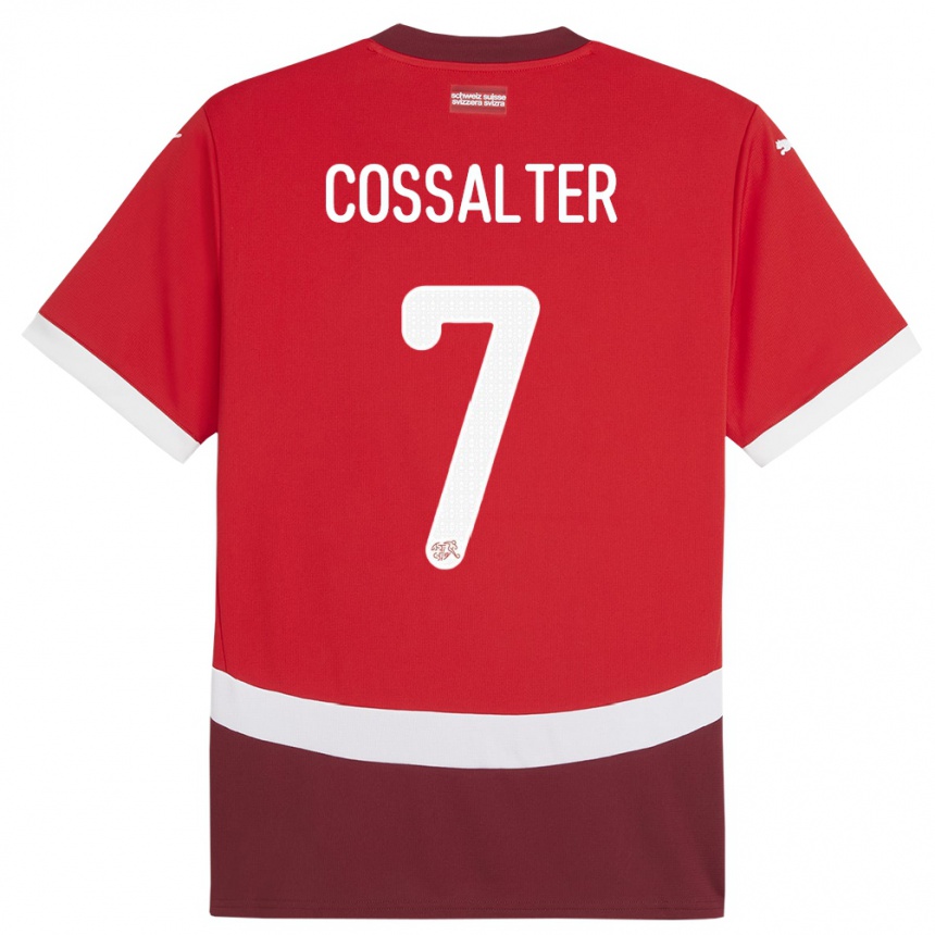 ילדים כדורגל שווייץ Ivan Cossalter #7 אָדוֹם ג'רזי ביתית 24-26