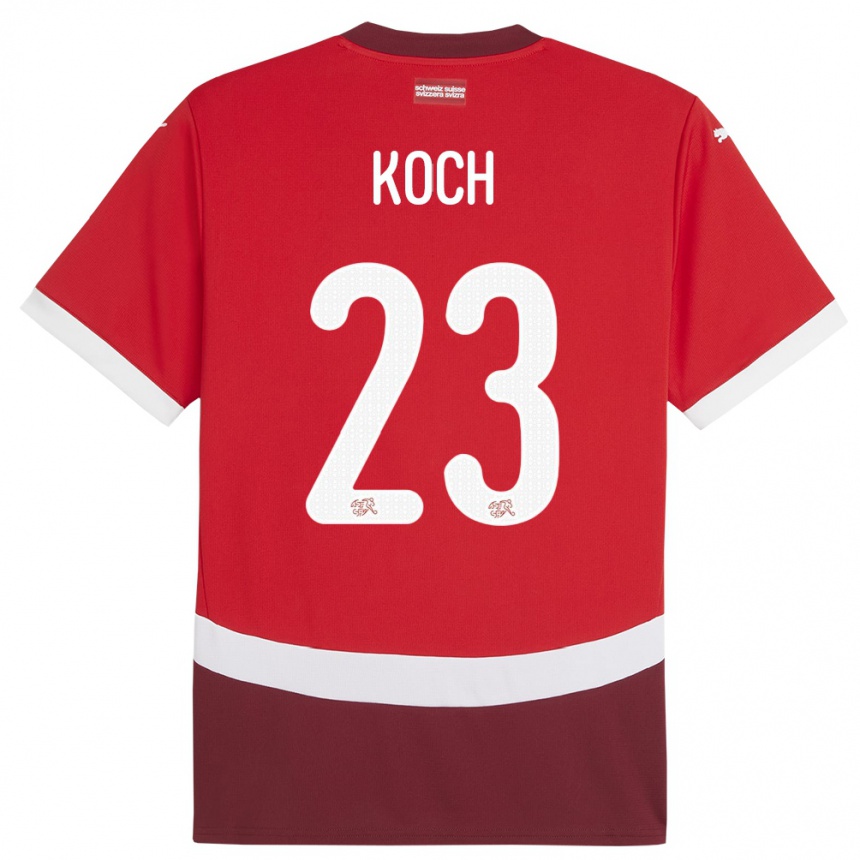 ילדים כדורגל שווייץ Cédric Koch #23 אָדוֹם ג'רזי ביתית 24-26