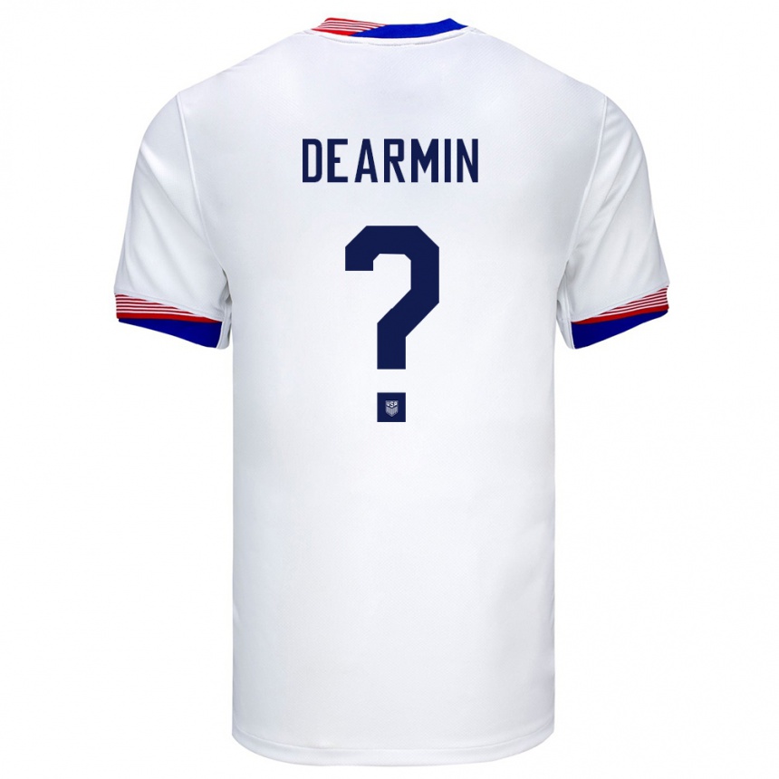 ילדים כדורגל ארצות הברית Nash Dearmin #0 לבן ג'רזי ביתית 24-26