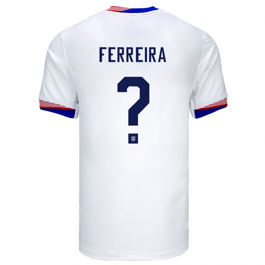 ילדים כדורגל ארצות הברית Willyam Ferreira #0 לבן ג'רזי ביתית 24-26