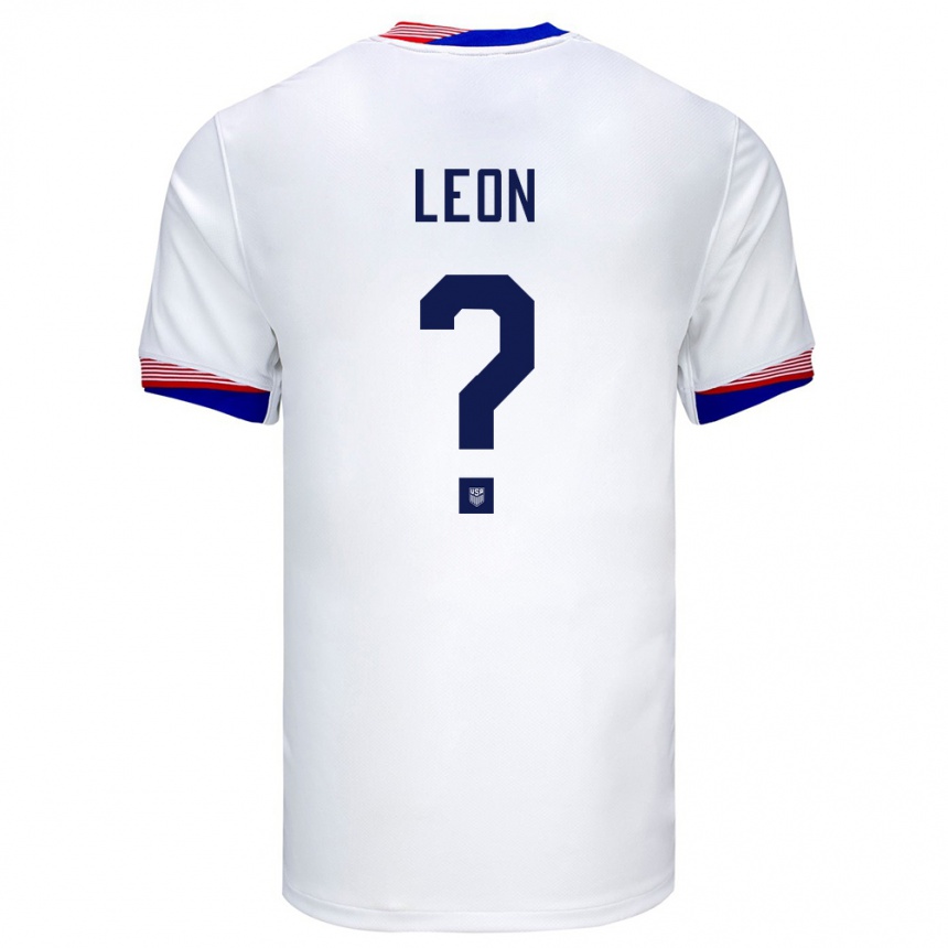 ילדים כדורגל ארצות הברית Brenden Leon #0 לבן ג'רזי ביתית 24-26