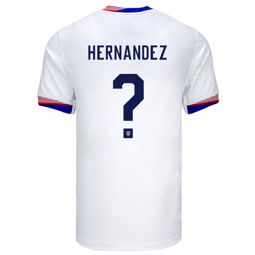 ילדים כדורגל ארצות הברית Alex Hernandez #0 לבן ג'רזי ביתית 24-26