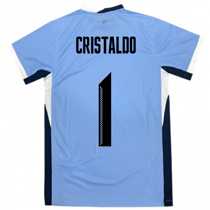 ילדים כדורגל אורוגוואי Fabian Cristaldo #1 לבן שחור ג'רזי ביתית 24-26