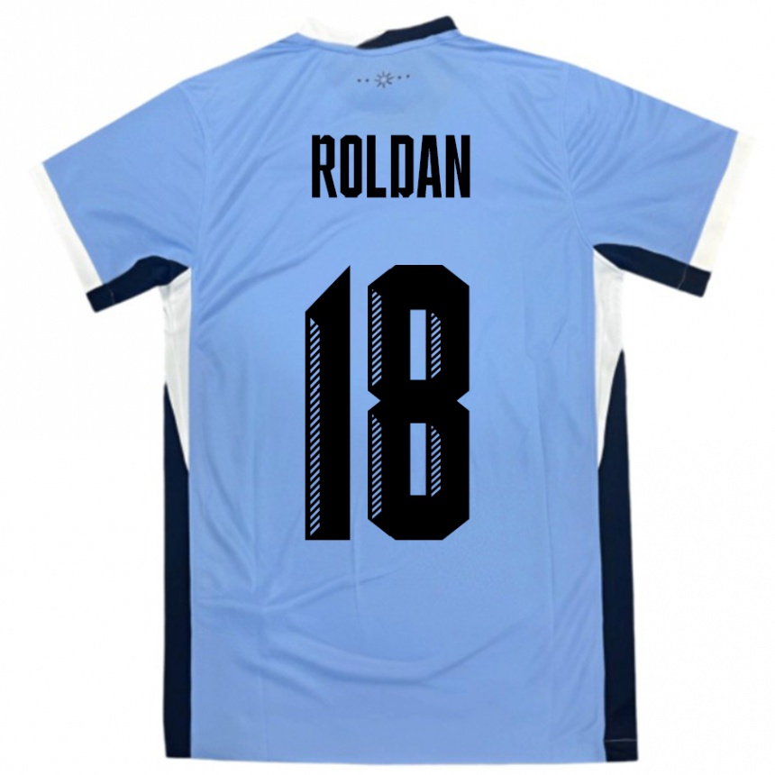 ילדים כדורגל אורוגוואי Thiago Roldan #18 לבן שחור ג'רזי ביתית 24-26