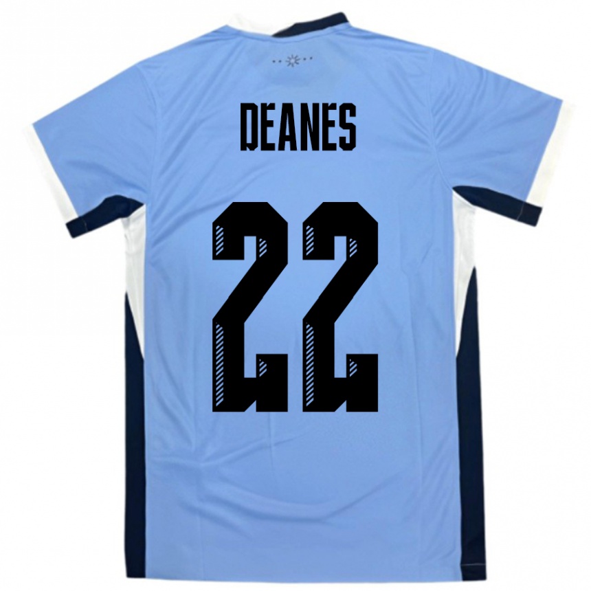 ילדים כדורגל אורוגוואי Tiago Deanes #22 לבן שחור ג'רזי ביתית 24-26
