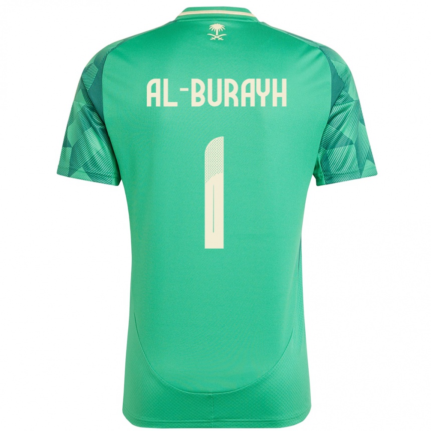 ילדים כדורגל ערב הסעודית Mahmoud Al-Burayh #1 יָרוֹק ג'רזי ביתית 24-26