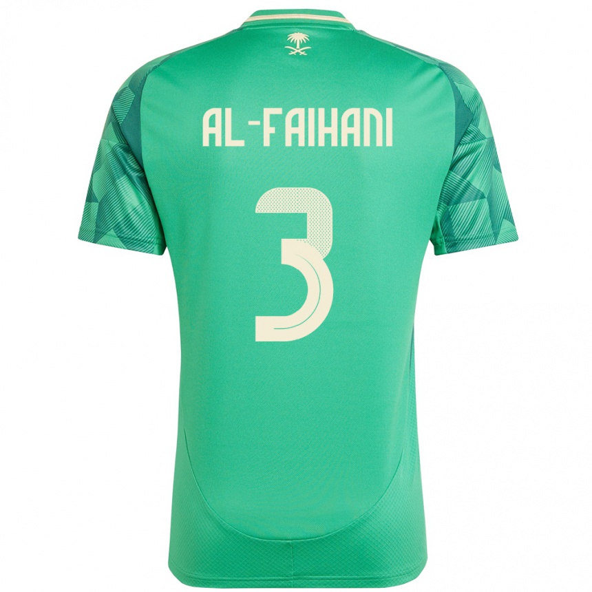 ילדים כדורגל ערב הסעודית Nasser Al-Faihani #3 יָרוֹק ג'רזי ביתית 24-26