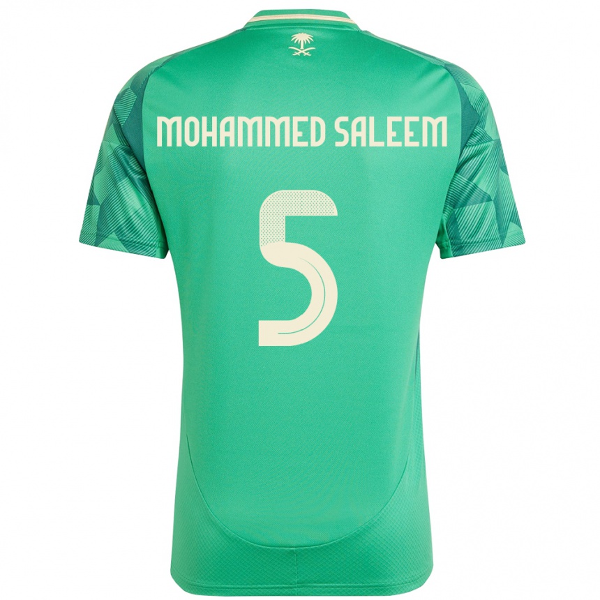 ילדים כדורגל ערב הסעודית Moayad Mohammed Saleem #5 יָרוֹק ג'רזי ביתית 24-26