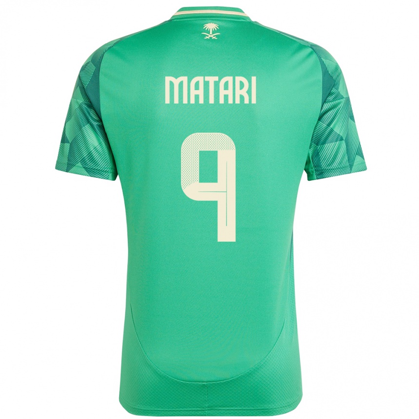 ילדים כדורגל ערב הסעודית Abdulhadi Matari #9 יָרוֹק ג'רזי ביתית 24-26