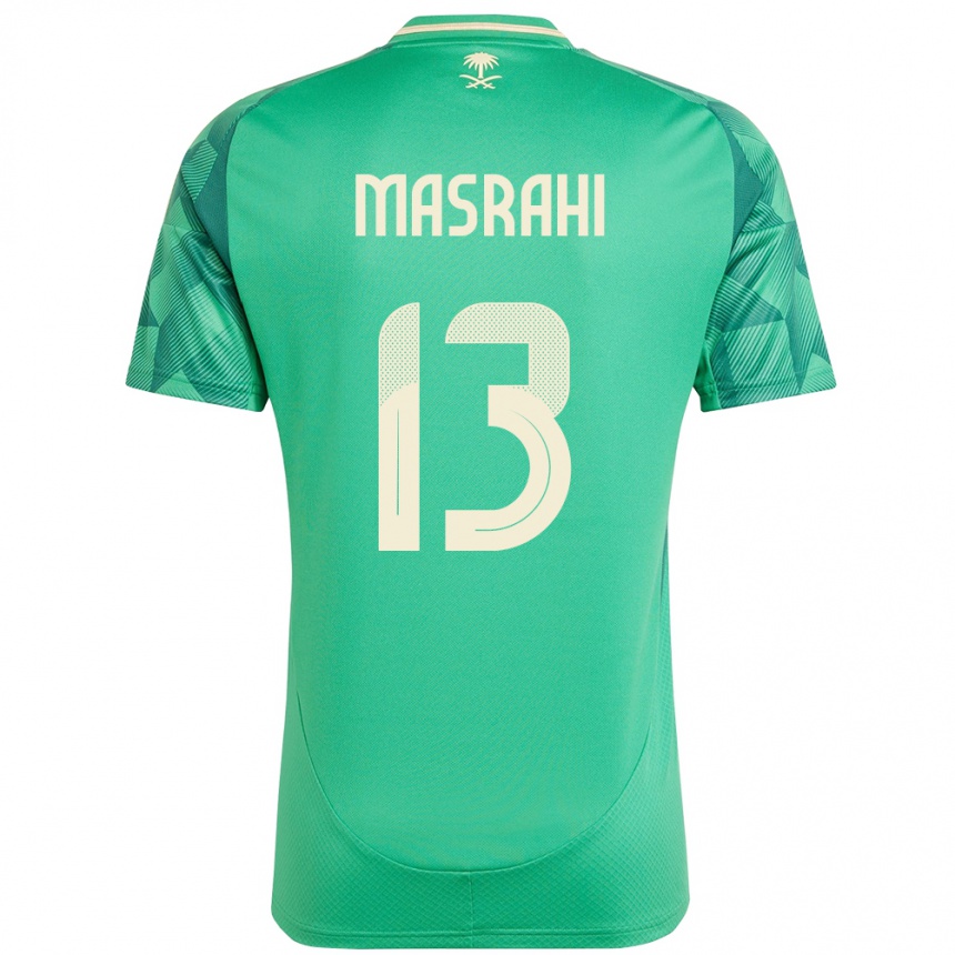 ילדים כדורגל ערב הסעודית Mubarak Masrahi #13 יָרוֹק ג'רזי ביתית 24-26