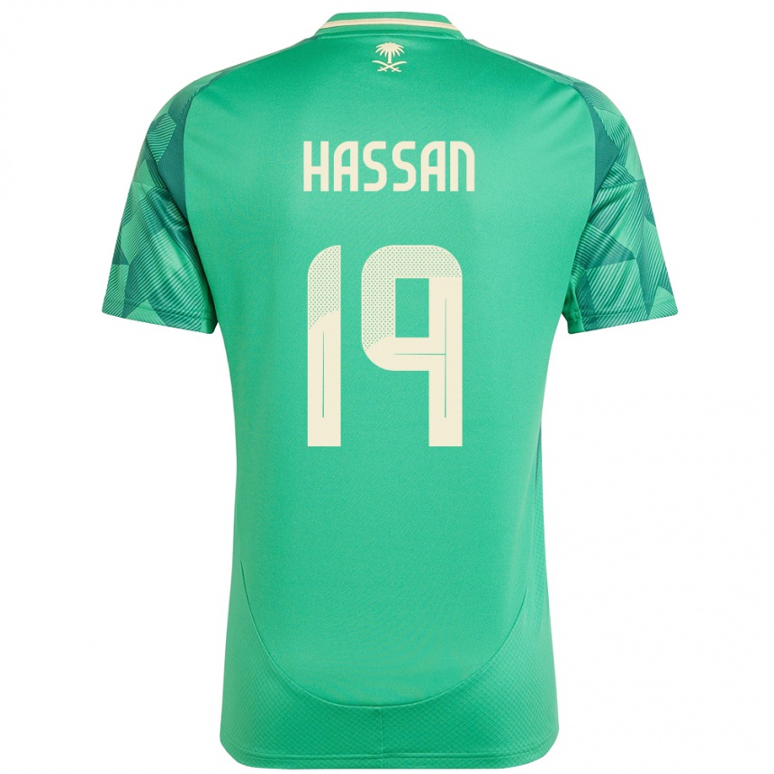 ילדים כדורגל ערב הסעודית Abdulhakim Hassan #19 יָרוֹק ג'רזי ביתית 24-26