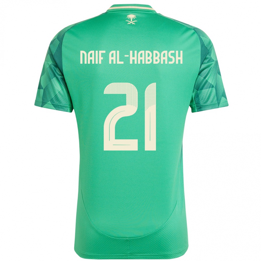 ילדים כדורגל ערב הסעודית Azzam Naif Al-Habbash #21 יָרוֹק ג'רזי ביתית 24-26