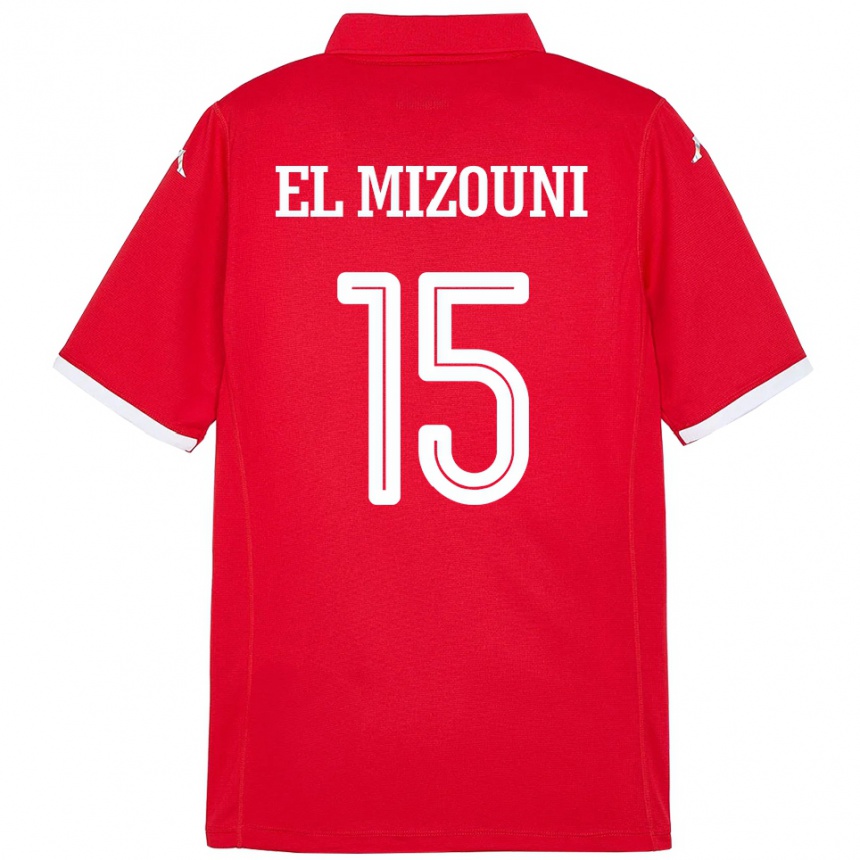 ילדים כדורגל תוניסיה Idris El Mizouni #15 אָדוֹם ג'רזי ביתית 24-26
