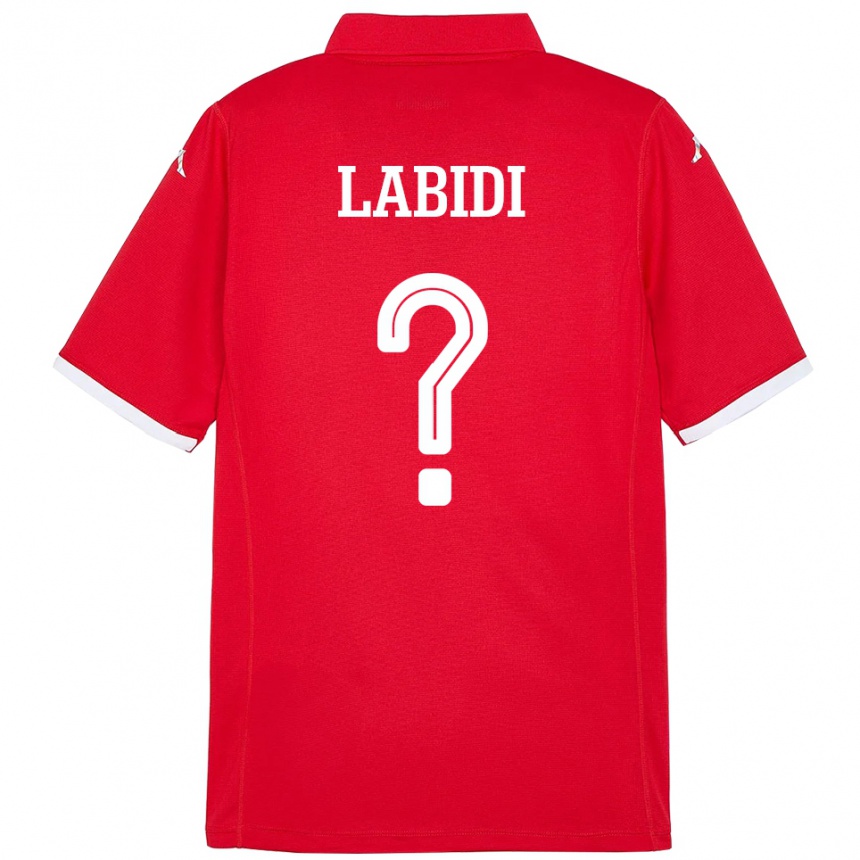 ילדים כדורגל תוניסיה Ahmed Labidi #0 אָדוֹם ג'רזי ביתית 24-26