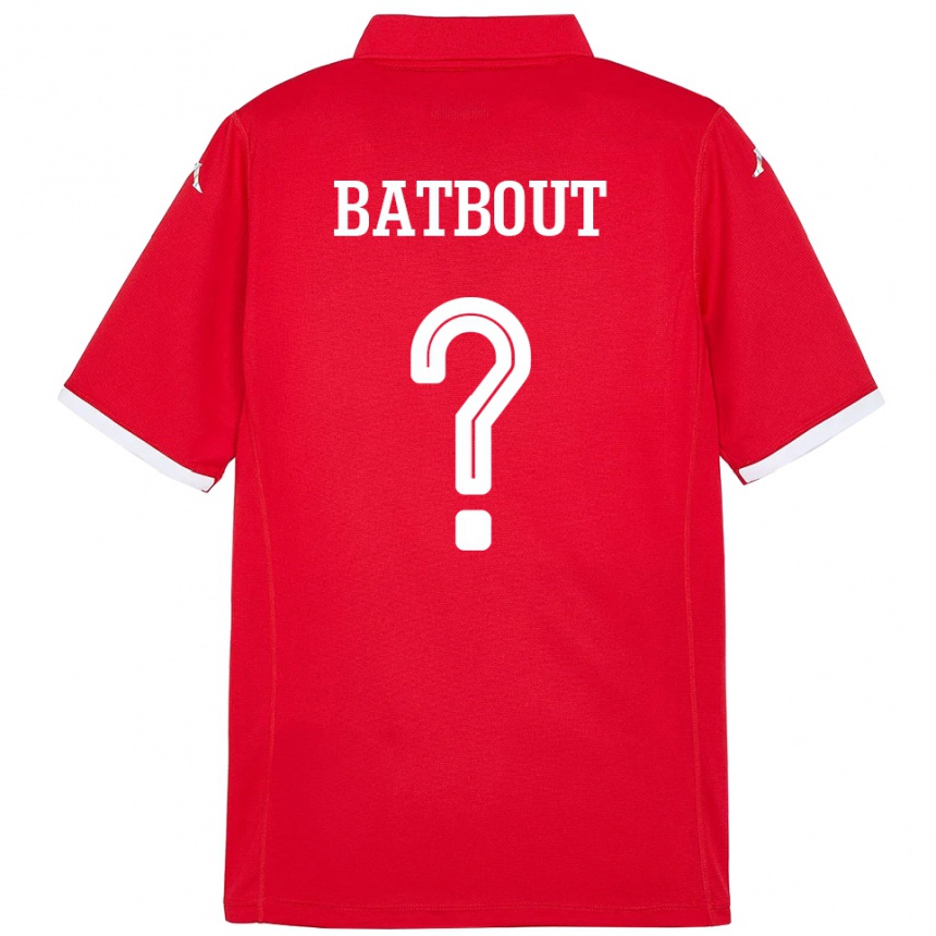 ילדים כדורגל תוניסיה Noussayr Batbout #0 אָדוֹם ג'רזי ביתית 24-26