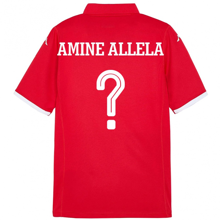ילדים כדורגל תוניסיה Mohamed Amine Allela #0 אָדוֹם ג'רזי ביתית 24-26