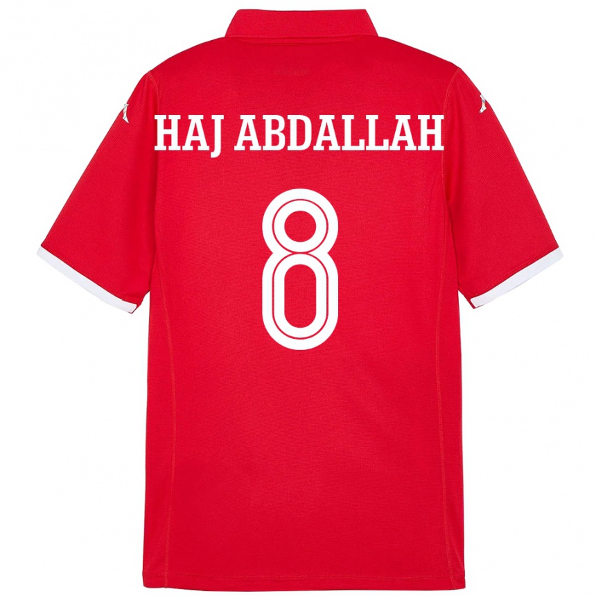 ילדים כדורגל תוניסיה Saifedine Haj Abdallah #8 אָדוֹם ג'רזי ביתית 24-26