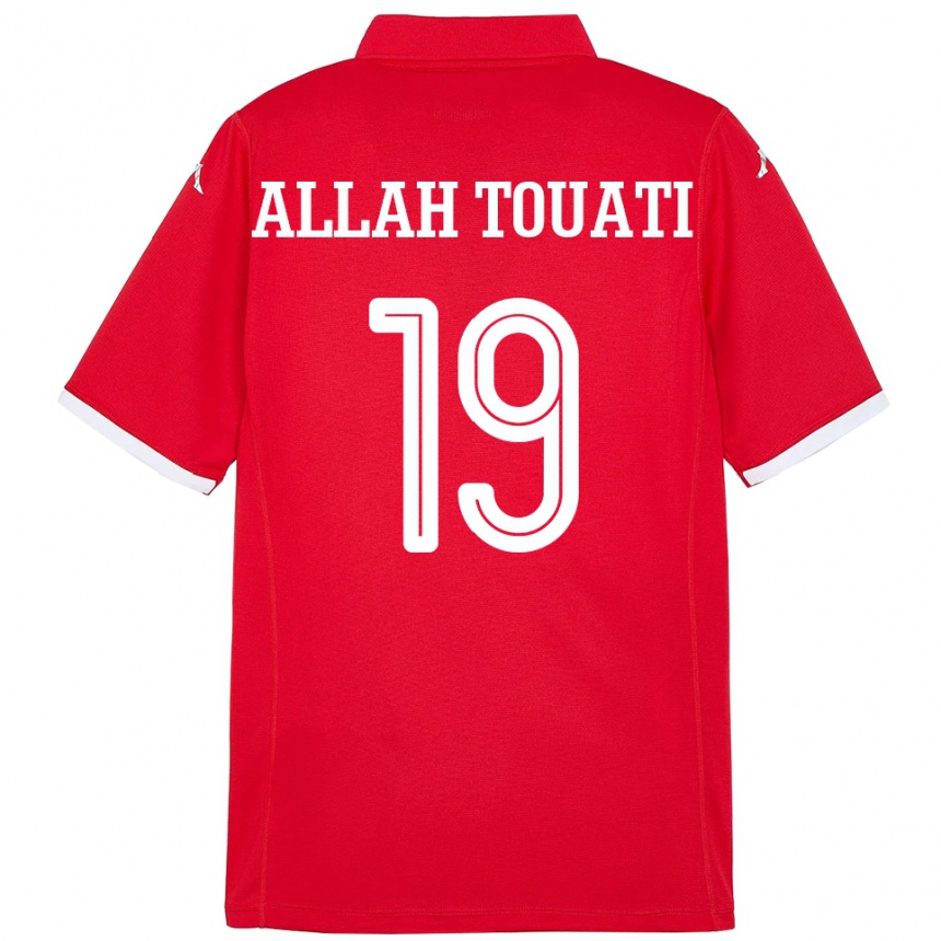 ילדים כדורגל תוניסיה Amen Allah Touati #19 אָדוֹם ג'רזי ביתית 24-26