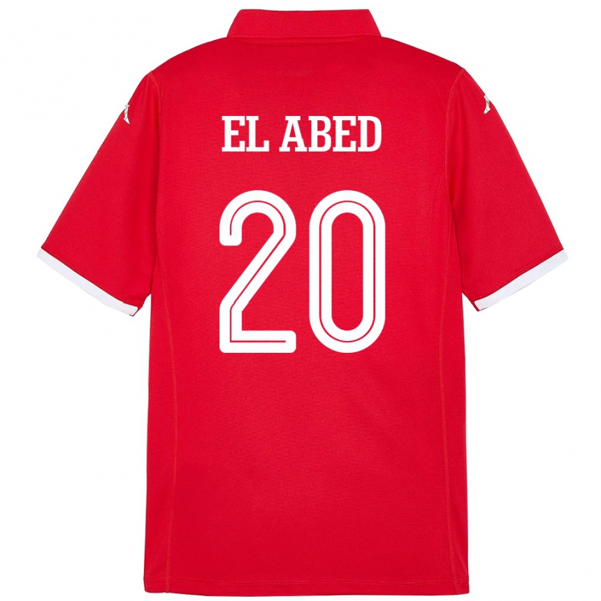 ילדים כדורגל תוניסיה Iyed El Abed #20 אָדוֹם ג'רזי ביתית 24-26