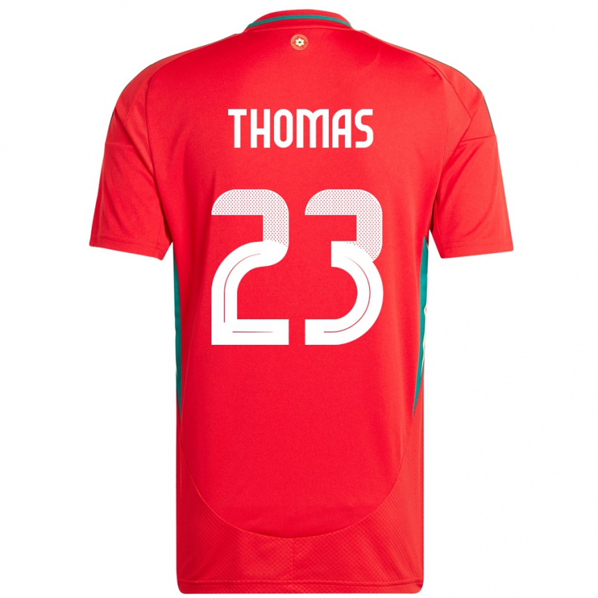 ילדים כדורגל ויילס Isaac Thomas #23 אָדוֹם ג'רזי ביתית 24-26