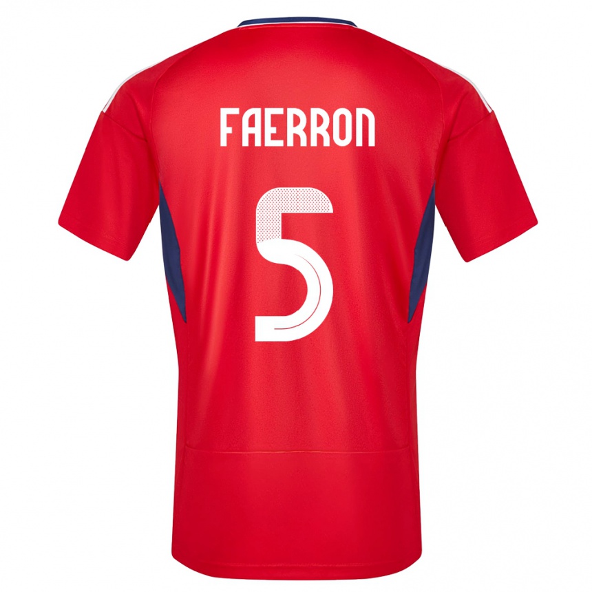 ילדים כדורגל קוסטה ריקה Fernán Faerron #5 אָדוֹם ג'רזי ביתית 24-26